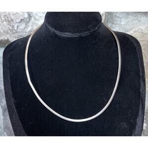 Sterling Silver Snake Chain Necklace 16” Italy 925 12g Vintage Italian